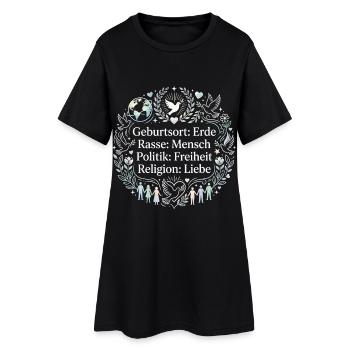 Gegen Rassismus - Frauen T-Shirt-Kleid - Schwarz - Vorne