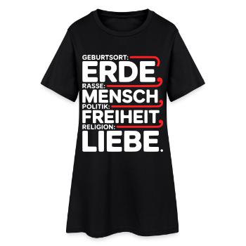 Gegen Rassismus - Frauen T-Shirt-Kleid - Schwarz - Vorne
