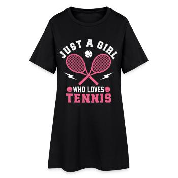 Juste une fille qui aime le tennis - Robe T-shirt Femme - noir - Devant