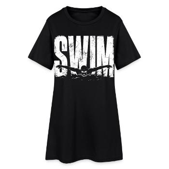 Chemise de bain pour un sport de natation cadeau - Robe T-shirt Femme - noir - Devant