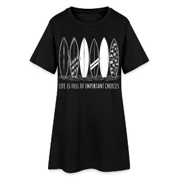 La vie de chemises de surf est pleine de choix - Robe T-shirt Femme - noir - Devant