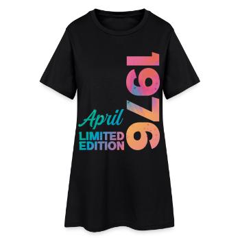 Anniversaire 50 ans Avril 1976 Cadeau Vintage - Robe T-shirt Femme - noir - Devant
