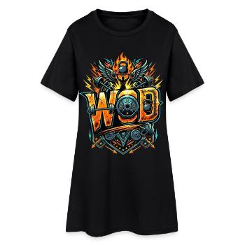 WOD Fitness Muscu Entraînement Cross Sport salle - Robe T-shirt Femme - noir - Devant