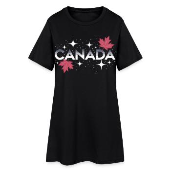 T-shirt Canada Feuille d’érable - Chemise de voyage Canada - Robe T-shirt Femme - noir - Devant