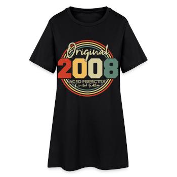 Original 2008 Vintage Vintage Birthday Retro - Women’s T-Shirt Dress - black - Front