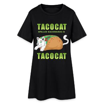 Chemise Palindrome Taco Cat - Robe T-shirt Femme - noir - Devant