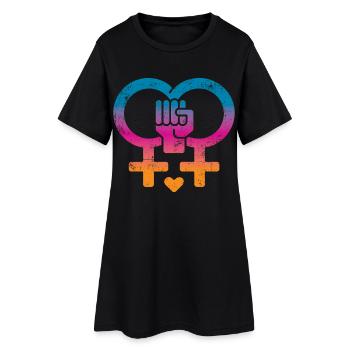 Droits des femmes, pouvoir des femmes - Robe T-shirt Femme - noir - Devant