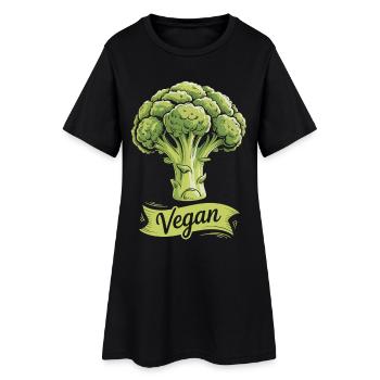 T-shirt végane Chemise nutritive en brocoli - Robe T-shirt Femme - noir - Devant