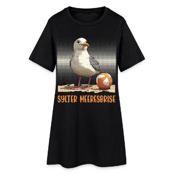 Nordsee Urlaub SYLTER MEERESBRISE Lustiges - Frauen T-Shirt-Kleid - Schwarz - Vorne