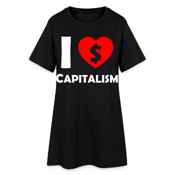 J’adore le capitalisme Heart Dollar - Robe T-shirt Femme - noir - Devant