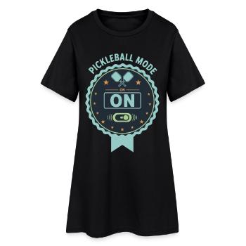 Pickleball lustiger Pickleball-Pickleball-Modus aktiviert - Frauen T-Shirt-Kleid - Schwarz - Vorne