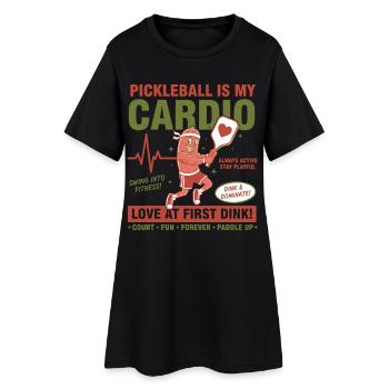 Pickleball ist mein lustiger Cardio-Pickleball-Spieler - Frauen T-Shirt-Kleid - Schwarz - Vorne