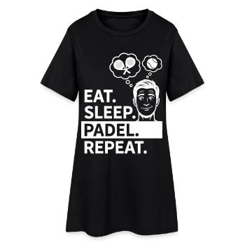 Eat Sleep Padel Repeat Athlete Statement - Women’s T-Shirt Dress - black - Front