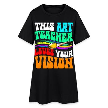 Dieser Kunstlehrer Liebt Ihre Vision - Frauen T-Shirt-Kleid - Schwarz - Vorne