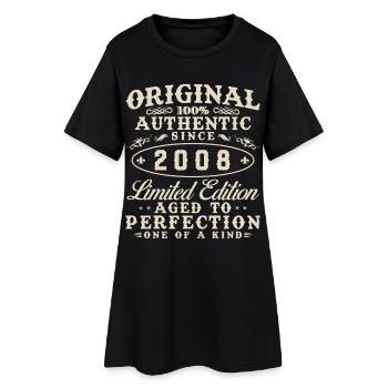2008 Vintage Retro Geburtstagsgeschenk - Frauen T-Shirt-Kleid - Schwarz - Vorne