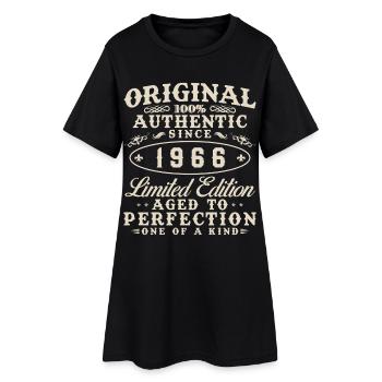 1966 Vintage Rétro Cadeau D'anniversaire - Robe T-shirt Femme - noir - Devant