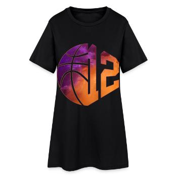 NUMMER 12 BASKETBALL 12. GEBURTSTAG - Frauen T-Shirt-Kleid - Schwarz - Vorne