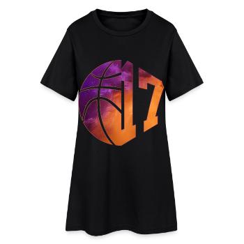 NUMMER 17 BASKETBALL 17. GEBURTSTAG - Frauen T-Shirt-Kleid - Schwarz - Vorne