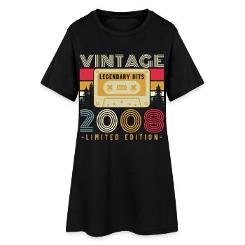 2008 Vintage Retro Geburtstagsgeschenk - Frauen T-Shirt-Kleid - Schwarz - Vorne