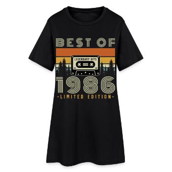 1986 Vintage Rétro Cadeau D'anniversaire - Robe T-shirt Femme - noir - Devant