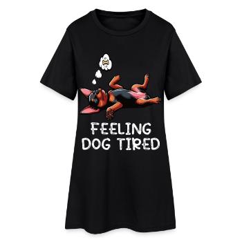 Se sentir fatigué par le chien Pinscher miniature Pinscher Minscher Minpin - Robe T-shirt Femme - noir - Devant