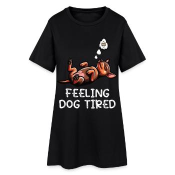 Se sentir fatigué par le chien Pinscher miniature Pinscher Minscher Minpin - Robe T-shirt Femme - noir - Devant