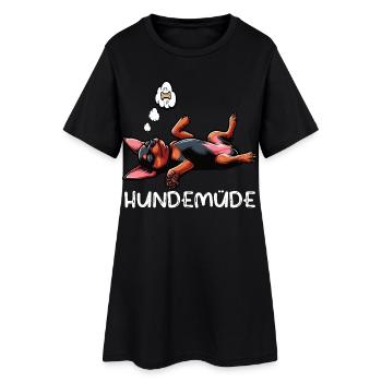 Hundemüde Zwergpinscher Pinscher Pinscherbesitzer - Frauen T-Shirt-Kleid - Schwarz - Vorne