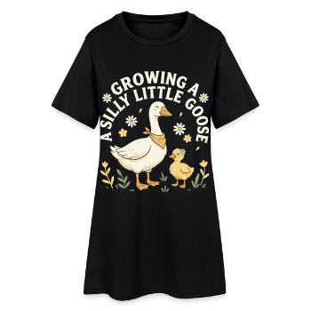 Faire pousser une petite oie idiote - Robe T-shirt Femme - noir - Devant