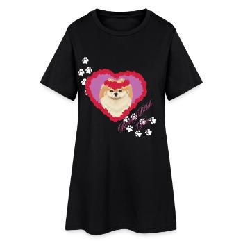 Pomeranian Visage de Putre au Repos - Robe T-shirt Femme - noir - Devant