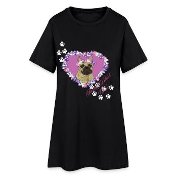 Visage de Sale Français au repos - Robe T-shirt Femme - noir - Devant