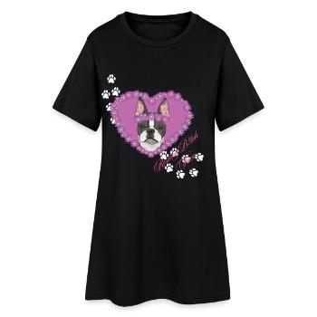 Ruhende B!tch Face Boston Terrier - Frauen T-Shirt-Kleid - Schwarz - Vorne