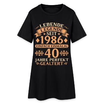 Jahrgang 1986 – 40 Jahre perfekt gealtert - Frauen T-Shirt-Kleid - Schwarz - Vorne