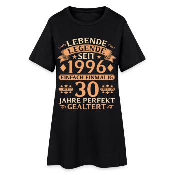 Jahrgang 1996 – 30 Jahre perfekt gealtert - Frauen T-Shirt-Kleid - Schwarz - Vorne