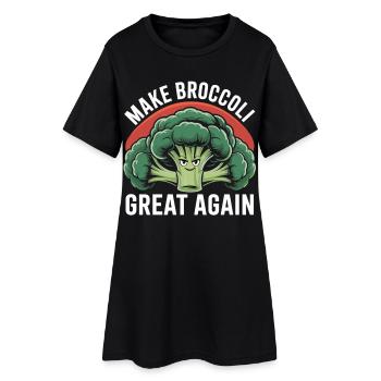 Vegan Vegetable T-Shirt Broccoli - Women’s T-Shirt Dress - black - Front
