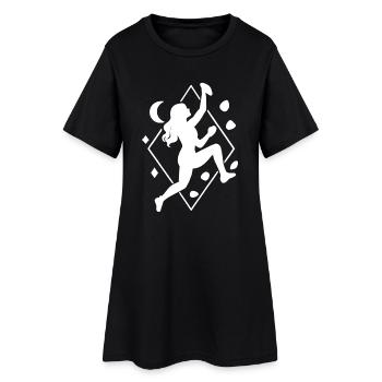 Femme boulderiste bohème : silhouette géométrique d’escalade - Robe T-shirt Femme - noir - Devant