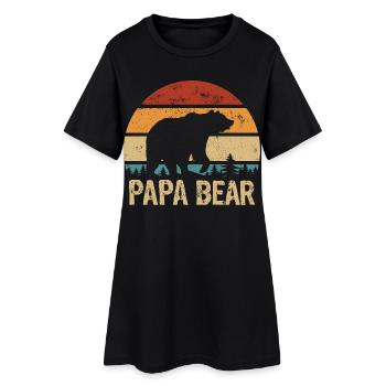 Papa Ours - Fête des Pères - Cadeau vintage - Robe T-shirt Femme - noir - Devant