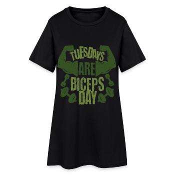 Gymnase de bodybuilders pour entraînement des biceps biceps - Robe T-shirt Femme - noir - Devant