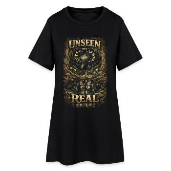 Fairycore Fee Gotisch Unseen But Real - Frauen T-Shirt-Kleid - Schwarz - Vorne