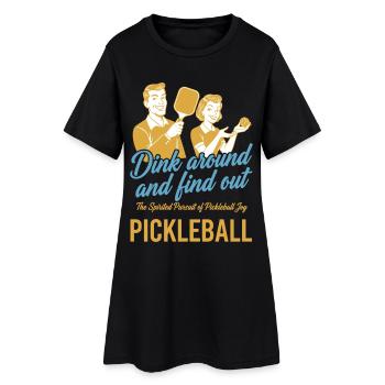 Pickleball S’amuse et découvre l’Amour Drôle - Robe T-shirt Femme - noir - Devant