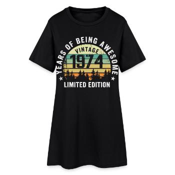 Légendaire depuis 1974, Édition Vintage 1974 Retro - Robe T-shirt Femme - noir - Devant