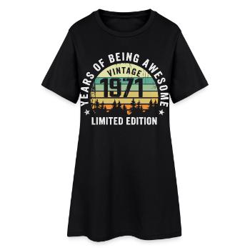 Légendaire depuis 1971, Édition Vintage 1971 Retro - Robe T-shirt Femme - noir - Devant