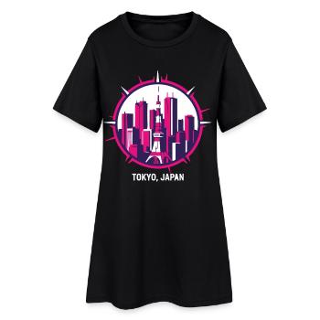 Cercle de la silhouette Tokyo Japon - Robe T-shirt Femme - noir - Devant