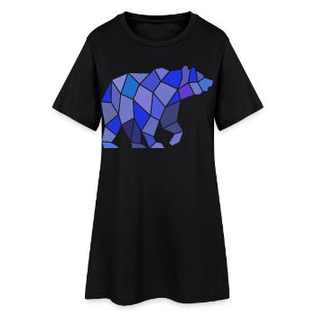 Geometrischer Bär aus Mosaik - Frauen T-Shirt-Kleid - Schwarz - Vorne