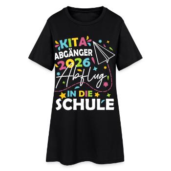 Kita Abgänger 2026 - Frauen T-Shirt-Kleid - Schwarz - Vorne