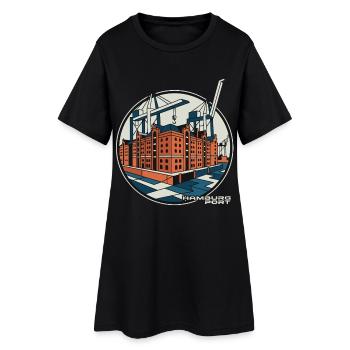 Hamburg Port Speicherstadt - Women’s T-Shirt Dress - black - Front