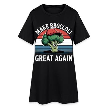 Chemise brocoli Dire Nutrition Végétarien - Robe T-shirt Femme - noir - Devant