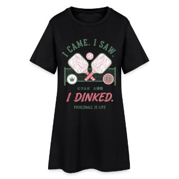 Joueur de pickleball drôle Pickleball J’ai fait un Dinking - Robe T-shirt Femme - noir - Devant