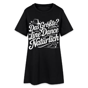 Line Dance Natürlich - Frauen T-Shirt-Kleid - Schwarz - Vorne
