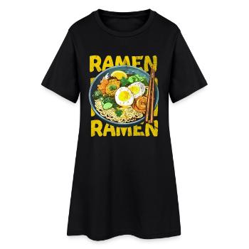 ramen - Frauen T-Shirt-Kleid - Schwarz - Vorne