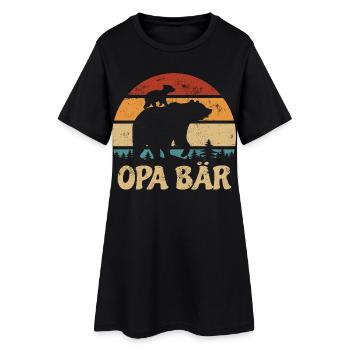 Grandpa Bear - Mother's Day - Vintage Gift - Women’s T-Shirt Dress - black - Front